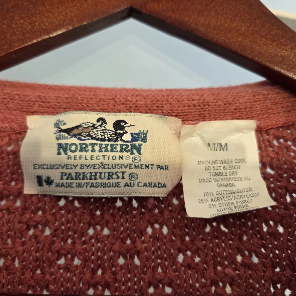 Northern Reflections Dusty Rose Cable Knit Cardigan - Picture 2 of 3